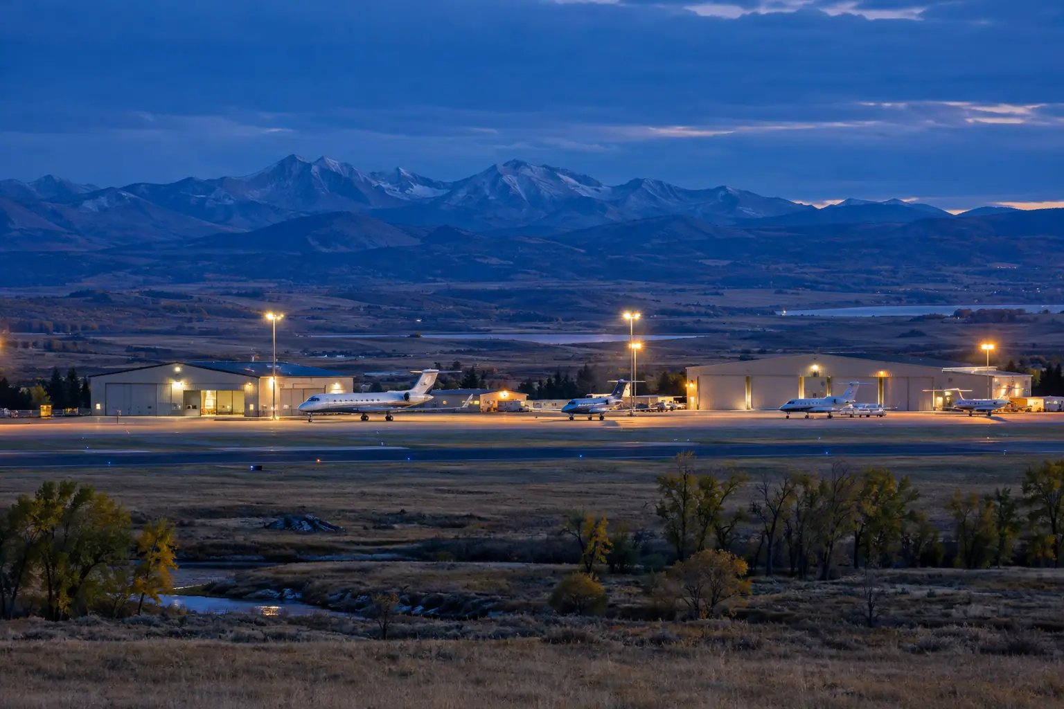 Private jets at Rocky Mountain Metropolitan Airport