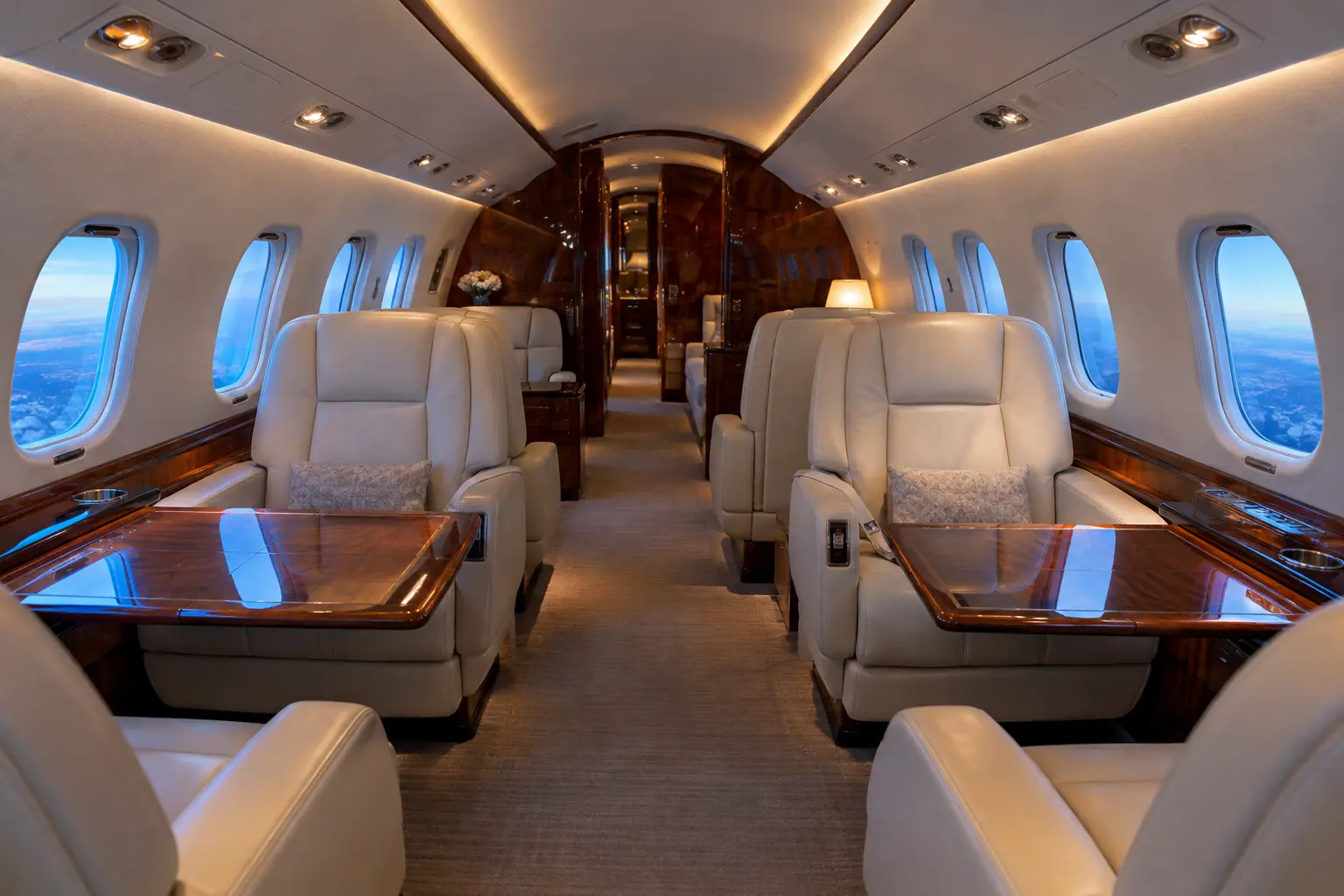 Private jet cabin