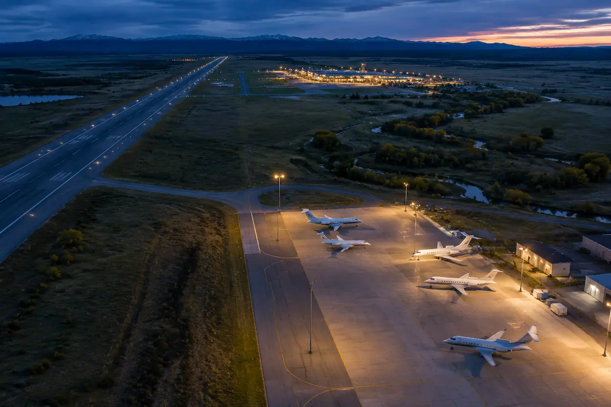 Private jets at Denver International Airport