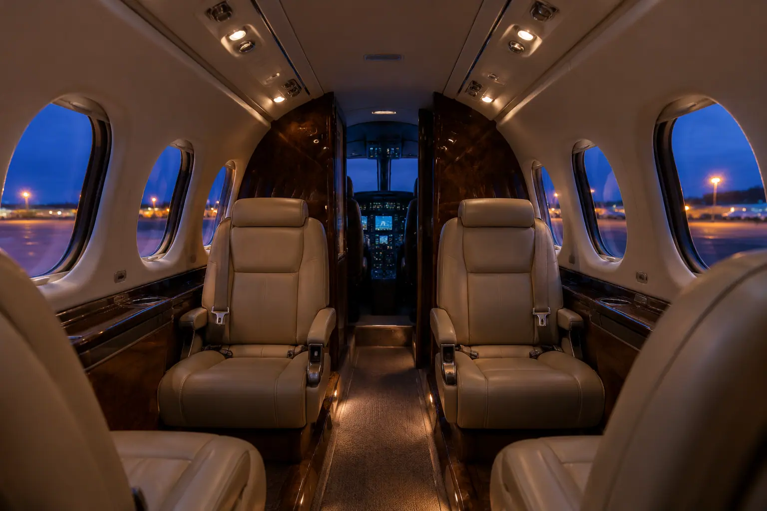 Turboprop cabin interior