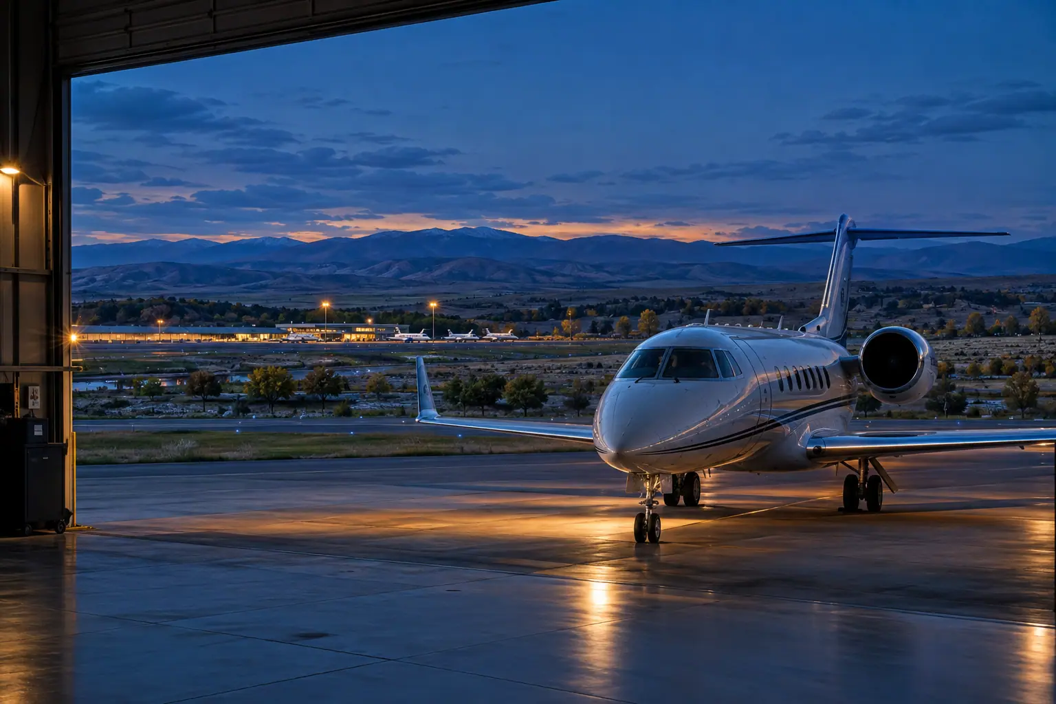 Private jets at Centennial Airport