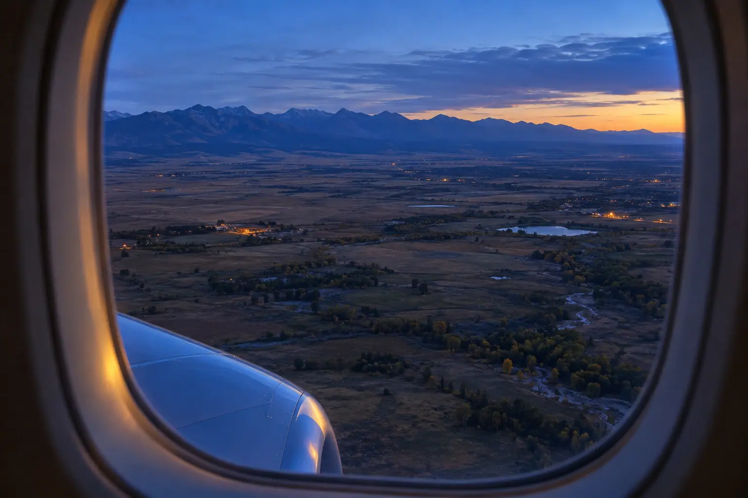 Denver area from a private jet window