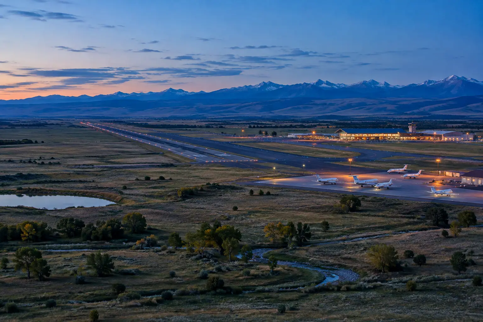 Private jets at Buckley Space Force Base