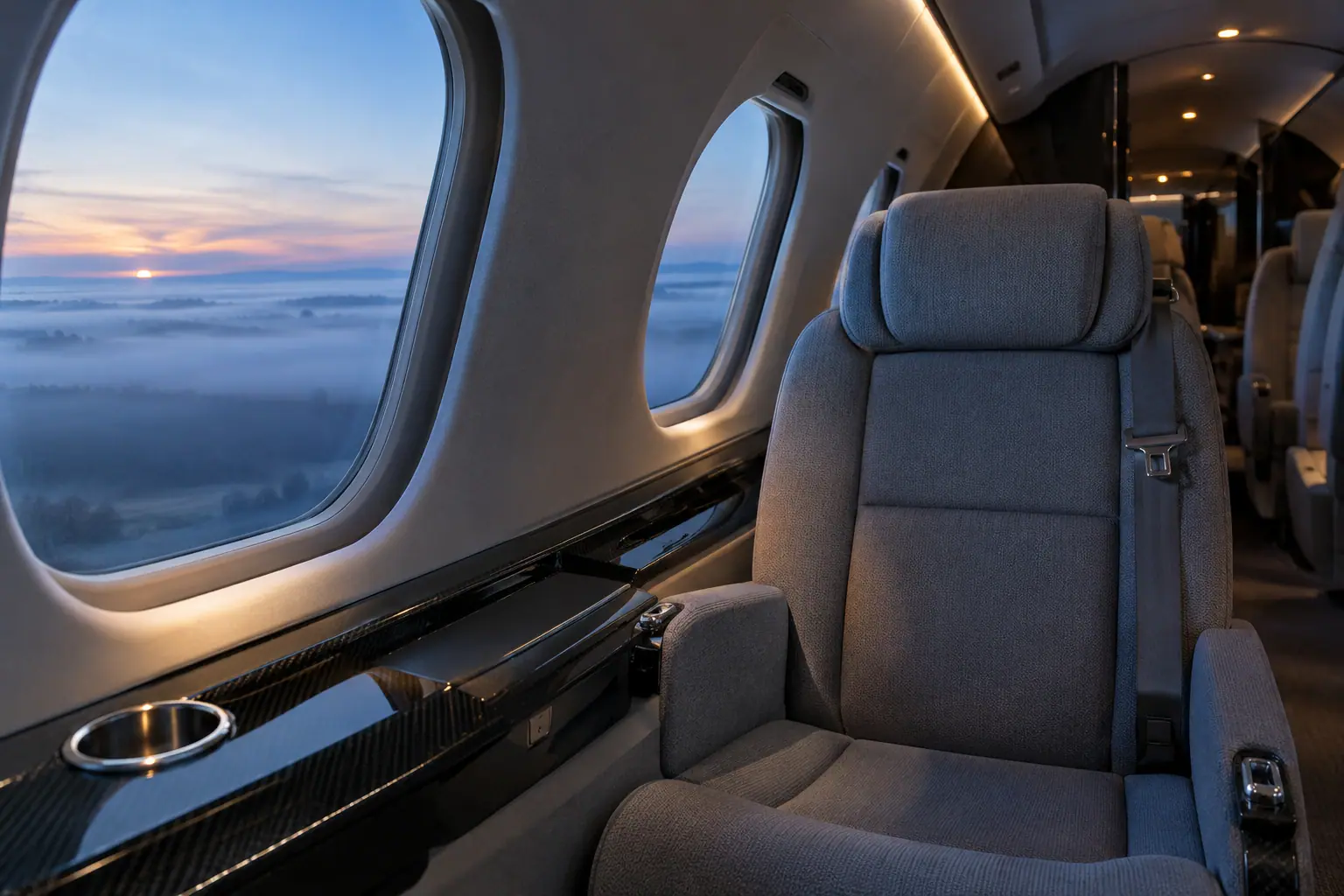 Light jet cabin interior